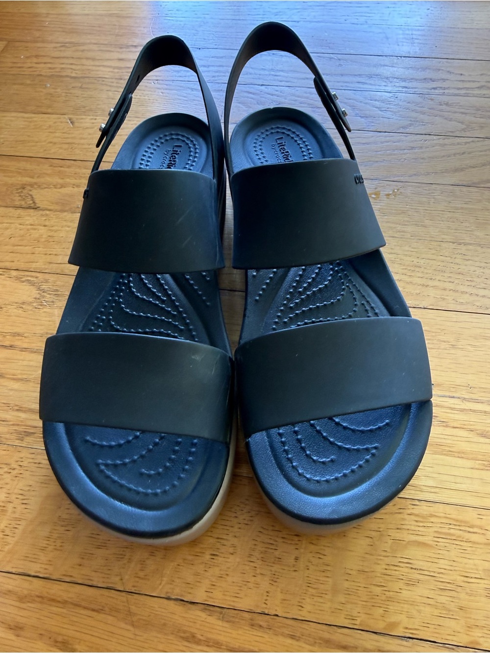 CROCS Women's Black and Brown LiteRide Slingback Sandal - Picture 3 of 6
